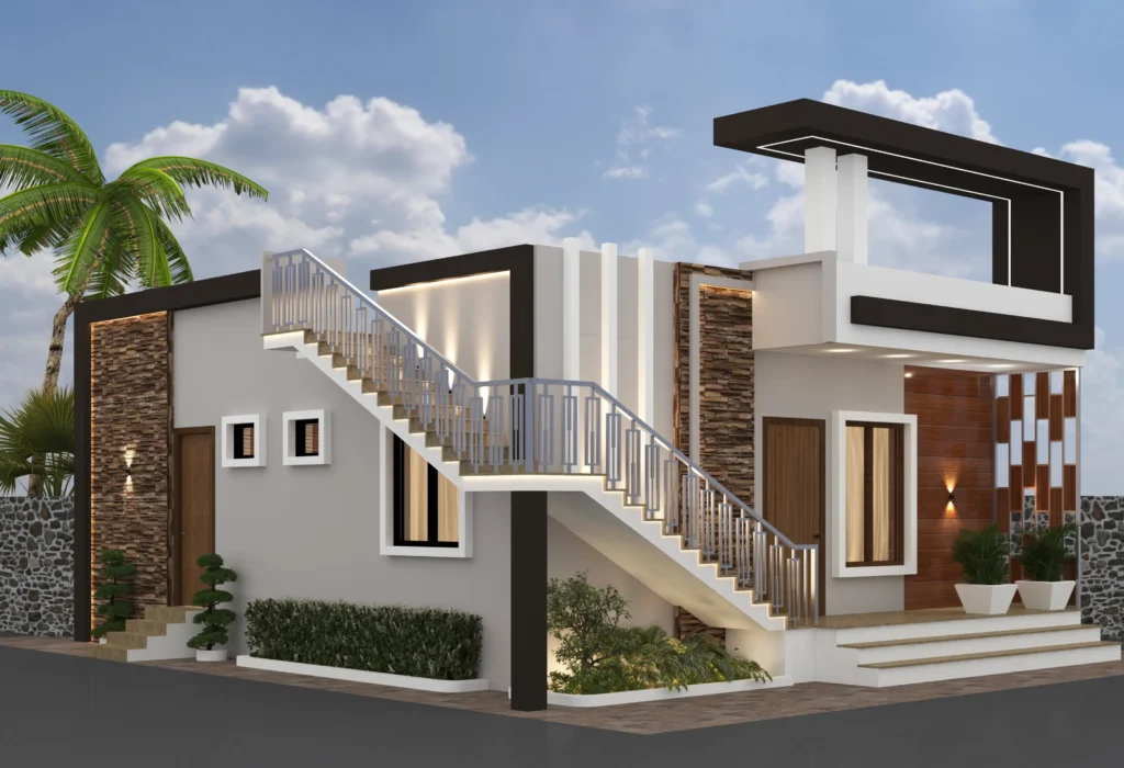 Modern house elevation